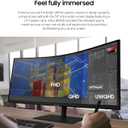 SAMSUNG Viewfinity S65UA Series 34-Inch Ultrawide QHD Curved Monitor, 100Hz, USB-C, HDR10 (1 Billion Colors), Height Adjustable Stand, TUV-certified Intelligent Eye Care (LS34A654UBNXGO),Black