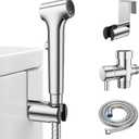 Handheld Bidet Sprayer for Toilet, Hurran New Premium Muslim Shower Toiletbidet Cloth Diaper Sprayer Set, Precise Adjustable Water Pressure Control with Bidet Hose for Feminine Wash, Chrome