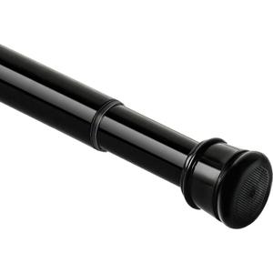 Tension Curtain Rods 27-82 Inch, 1"Diameter Shower Curtain Rod Spring Long Adjustable for Bathroom Windows Closet No Drilling No Rust, Black