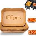 100Pcs Air fryer Baking Paper Rectangular - Airfryer Baking Liners for Ninja Foodi DualZone 2-Basket Airfryers DZ201, DZ401, FG551 Foodi Smart XL 6-in-1 Indoor Grill