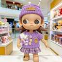 2 x Clothes for 17cm Dolls(NO Doll) , Outfits with Accessories, Purple Dress