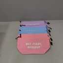6 Pack Small Cosmetic Canvas Makeup Bags for Women with Zipper, 3 Colors and Designs (8 x 4 x 6 In) (Blue, Pink, Purple)