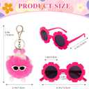 WINOWIMO Personalized Mini Fanny Pack for Kids with Sunglasses & Cute Keychain, Small Initial Belt Crossbody Bag Purse for Teen Girls, Birthday Gifts for 3 4 5 6 7 8 9 10 Years Old Kid (E, Rose Pink)