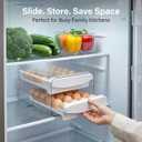 Zagtag Egg Holder for Fridge, 2-Tier Stackable 40 Eggs Organizer Drawer for Refrigerator, Space-Saving Egg Container, Clear Plastic Egg Tray for Kitchen Storage