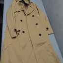 Chrisuno Women's Double Breasted Long Trench Coats Mid-Length Belted Overcoat Dress Jacket with Detachable Hood (Large, Khaki)