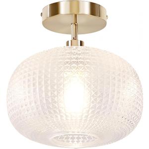 Semi Flush Mount Ceiling Light,Hallway Light Fixtures,Vintage Light Fixtures,Kitchen Lighting Fixtures Ceiling,Globe Glass Light Fixture,Closet Light Fixture,Hanging Light Fixture for Bedroom Porch (French Gold)