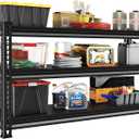 Metal Garage Shelving Heavy Duty1530LBS Loads Garage Storage Shelves, 48W 3-Tier Adjustable Storage Racks and Shelving Units for Garage Basement and Kitchen, 48W x 18D x 39H, Black