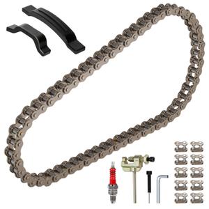 25H 62 Links Timing Starter Chain Breaker Kit Compatible with 125cc 110cc Tao tao Coolster Kazuma Baja Chinese ATV Quad 4 Wheeler Lifan Apollo Vitacci 90cc 70cc 50cc Pit Dirt Bike Go Kart Parts