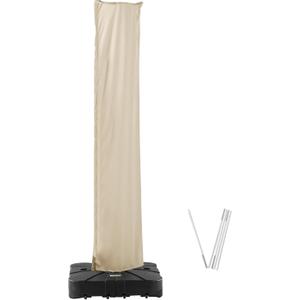 Patio Umbrella Cover Waterproof UV Resistant Outdoor Cantilever Umbrella Covers with Zipper and Rod, Beige