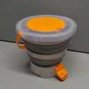 Gel Splatter Round Bucket, Portable Blaster Ammo Depot, Collapsible Blaster Accessories, 10,000+ Bonus, Large Capacity Container & Fast Loading Nozzle, Orange