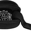 WATCHPOD Travel Watch Case | Single Watch Box w/Zipper for Storage | Cushioned Round Portable Watch Case for Travel | Fits all Wristwatches and Smart Watches up to 50mm (Black)