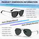 STGATN 2 Packs Round & Aviator Polarized Sunglasses for Women Men UV400 Protection (B. Round Matte Black/Grey + Aviator Black/Grey)