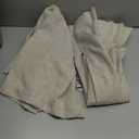 jinchan Linen Pinch Pleated Kitchen Curtains 30 Inch 2 Panels, Natural Linen Tier Curtains Back Tab Farmhouse Cafe, Light Filtering Small Window Drapes for Bathroom Laundry Room Oat