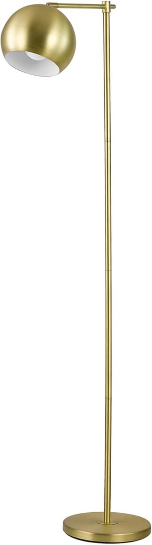 GLOBE Electric 12915 60" Floor Lamp, Satin Gold Finish, Vintage Glam Design, in-Line Switch, E26 Base, Gold and Brass Modern Floor Lamp for Living Rooms and Bedrooms