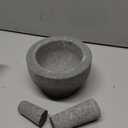 ChefSofi Mortar and Pestle Set - 6 Inch - 2 Cup Capacity - Unpolished Heavy Granite for Enhanced Performance and Organic Appearance - Included: Anti-Scratch Protector