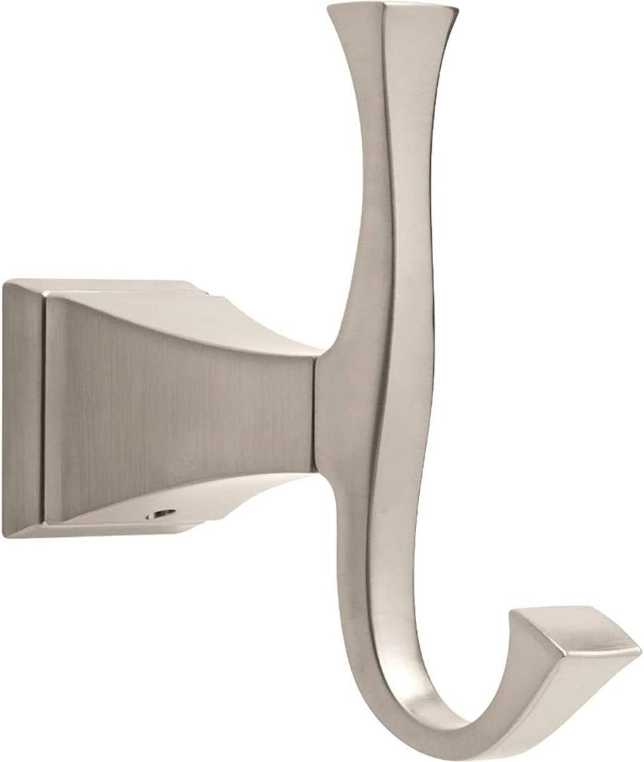 Delta Dryden (1-Pack) Towel Hooks Brilliance Stainless Steel Double Bathroom Hooks Wall Mounted for Robes & Towels Hand Towel Hook Holder Kitchen, Bathroom Accessories 75135-SS