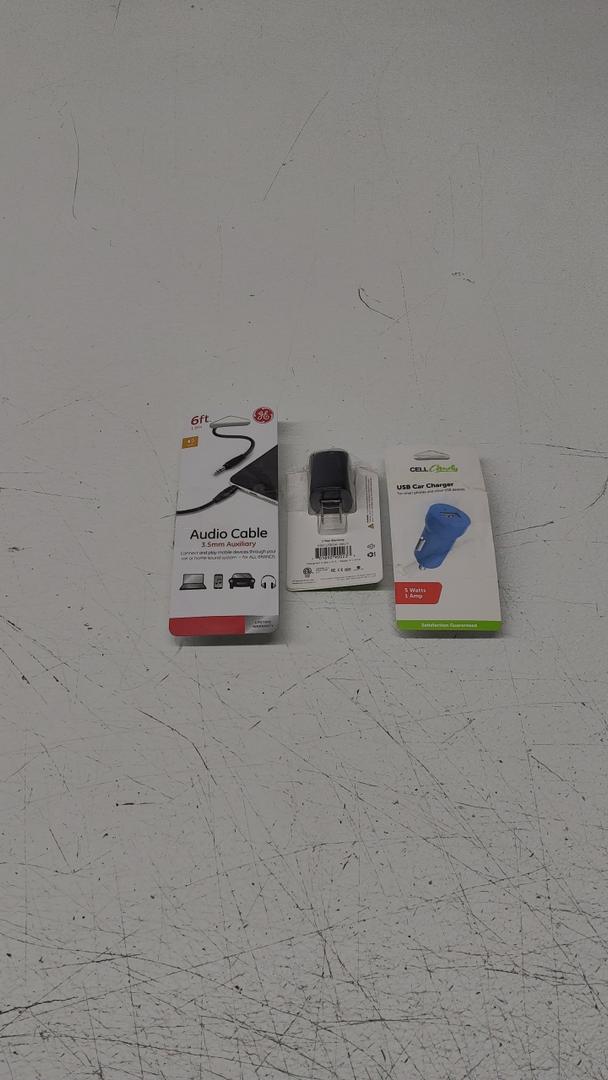 Cell Candy - USB Wall Charger for Cell Phones & USB Devices - Black. Audio Cable, Cell Candy USB Car Charger