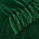 Chenille Throw Blanket for Couch with Tassels,60"X80" Soft Cozy Lightweight Knitted Boho Decorative Blankets for Bed and Sofa,Dark Green