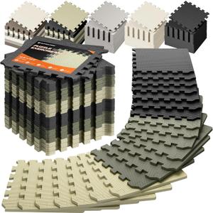 SUPERJARE Gym Floor Mats, EVA Foam Puzzle Exercise Mats, Foam Floor Tiles