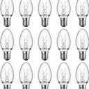 MEQIQTEK Salt Lamp Bulb - Scentsy Light Bulbs for Plug in Wax Warmer - 15 Watt Night Light Bulbs - E12 Bulbs for Household Salt Lamp - C7 Bulb Shape, 15packs