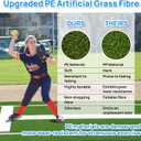 10x3 ft Softball Pitching Mat with Mound - Antifade Turf, Antislip Foam Backing - Fastpitch Equipment for Softball and Baseball Pitchers Practice-Green/Red