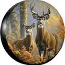 Rv Spare Tire Covers for Rv Trailers Wheel Protectors Tyre Covers Weatherproof and Dustproof Wheel Covers Universal Fit for Trailer Rv SUV Truck Travel Trailers Camper 15" - Two Deer (15 inch (Tire Diameter 70-75cm/27.5-29.5in))