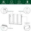 Disposable Coffee Cup Dispenser with Handles, Countertop or Wall Mount Hot/Cold Drink Cup and Lid Holder - Bathroom/Kitchen/Office Acrylic Cup Lid Storage Organizer (3 Compartments, Clear)