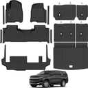 Naibeve Floor Mats for 2021-2026 Suburban/Yukon XL/Escalade ESV 8 Seats | All Weather Floor Mats, Cargo Mat, 3rd Row Backrest Mats, Door Sill Guards, Not for Escalade/Yukon, (2nd Row Bench Seat)