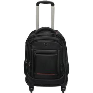 Rolling Travel Bag  Wheeled Laptop Backpack Convertible Luggage with Wheels Daypacks Carry-On for Business Women Men Outdoor Urban Waterproof PU Film Hideable Pull Rod Backpacks Black