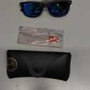 Ray-Ban Unisex Rb2132f New Wayfarer Low Bridge Fit Square Sunglasses (Rubber Black/Grey Mirrored Blue)