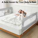 Bed Rail for Toddlers,Swing Down Kids Bed Rails Guard for Twin,Full,Queen,Bunk Size Bed,Extra Tall Child Bed Rail Guard with Reinforced Anchor Safety System,47" L x 31" H Grey