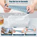 WIBIMEN Mini Ice Cube Trays, 0.55 Tiny Pebble Ice for Iced Coffee & Cocktails, Fast Chill, Easy Twist Release, Stackable with Lid & Storage Bin (2 Pack, Blue)