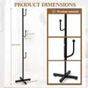 Gisafai Hat Rack Stand for 30 Caps, 63” Tall Freestanding Hat Organizer with 3 L-shaped Hooks (10 Caps Each), Metal Baseball Cap Holder, Space Saving Display Rack for Home, Store, Office