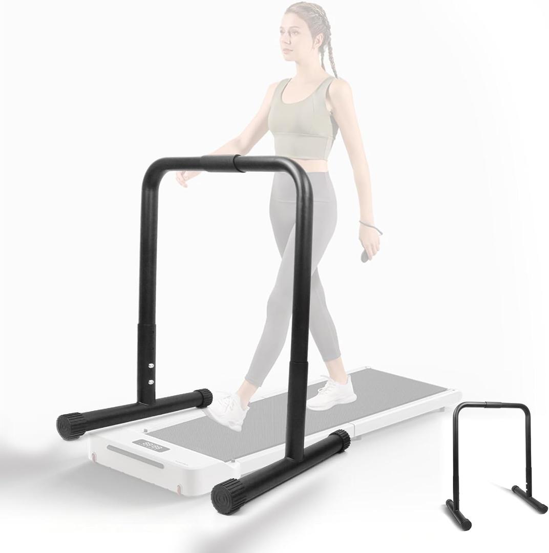 Walking Pad Handle Bar Attachment Only, Fits Walking Mats up to 21.5 inches, Walking Mat Steady Rail Height Adjustable, Treadmill Stand Feet with Non-Slip Rubber, Easy to Assemble Treadmill handrail