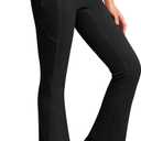 G Gradual Fleece Lined Leggings for Women No Front Seam High Waist Thermal Flare Pants with Pockets for Winter, Hiking, Yoga (Small, Black)