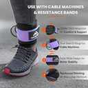 2 x Gym Ankle Straps for Cable Machines, Thick Padded Ankle Cuff Cable Attachment for Booty Workouts, Kickbacks, Hip Abductors, Lower Body Exercises