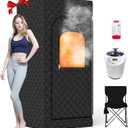 Portable Steam Sauna for Home,Sauna Box with 9-level Heating,0-99 minute timer,Personal Sauna Tent for Home with 2.6L 1000W Steam Steamer,Remote Control,Folding Chair.Relax and Healthy at Home Sauna (Single Person - Black)