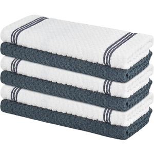 Nialnant 100% Cotton Kitchen Towels, 15x25 Inch Super Absorbent Dish Towels for Kitchen, Ultra Soft Hand Towels with Hanging Loop, Grey