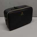 Relavel Makeup Train Case With LED Mirror, Professional Travel Cosmetic Bag with Removable Partitions,Compact Makeup Organizer, Waterproof Toiletry Case for Women, Black