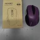 TECKNET Wireless Mouse, 2.4G Ergonomic Optical Mouse, Computer Mouse for Laptop, PC, Computer, Chromebook, Notebook, 6 Buttons, 24 Months Battery Life, 2600 DPI, 5 Adjustment Levels - Purple