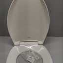 Mayfair Aurora Slow Close Toilet Seat, Easy Clean Hinges and Adjustable Perfect Fit Plastic Seat, Made in USA, Elongated, Biscuit