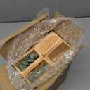 4-Pack Wood Wall Planters with 8 Removable Faux Eucalyptus Stems - Modern Farmhouse Wall Decor for Living Room, Bedroom, Bathroom - Wooden Wall Vases and Fake Eucalyptus for Home Office Decor