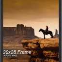 A PLUS MAX 20x28 Picture Frame, Black Engineered Wood Frame for 20 x 28 Inch Picture Poster Photo, Light Weight 20 by 28 Frame with Wood-grain for Wall - 1 Pack/Black/20 x28