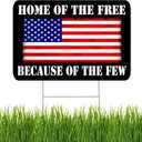 Rogue River Tactical Home of The Free Because Of The Few Yard Sign Double Sided With Stake, Large, 17 Inch By 13 Inch - Stand Patriotic American