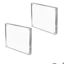 Double Sided Acrylic Clear Picture Frame 8x10, Magnetic Design, 3/4" Thick, Durable and Sleek Display for Desktops, Tables, Offices, Homes, Photos, or Decor - Pack of 2