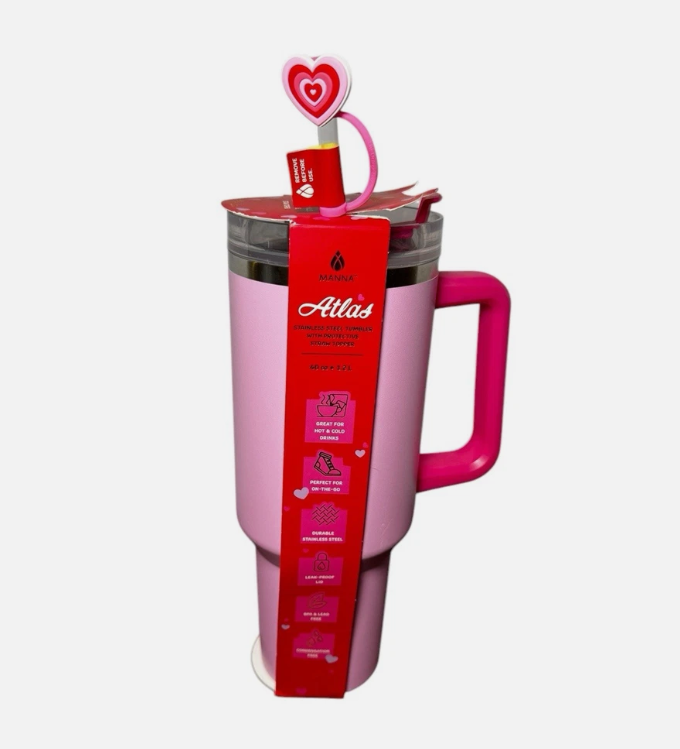 Manna Valentines Atlas Stainless Steel Tumbler - Pink - 40 oz