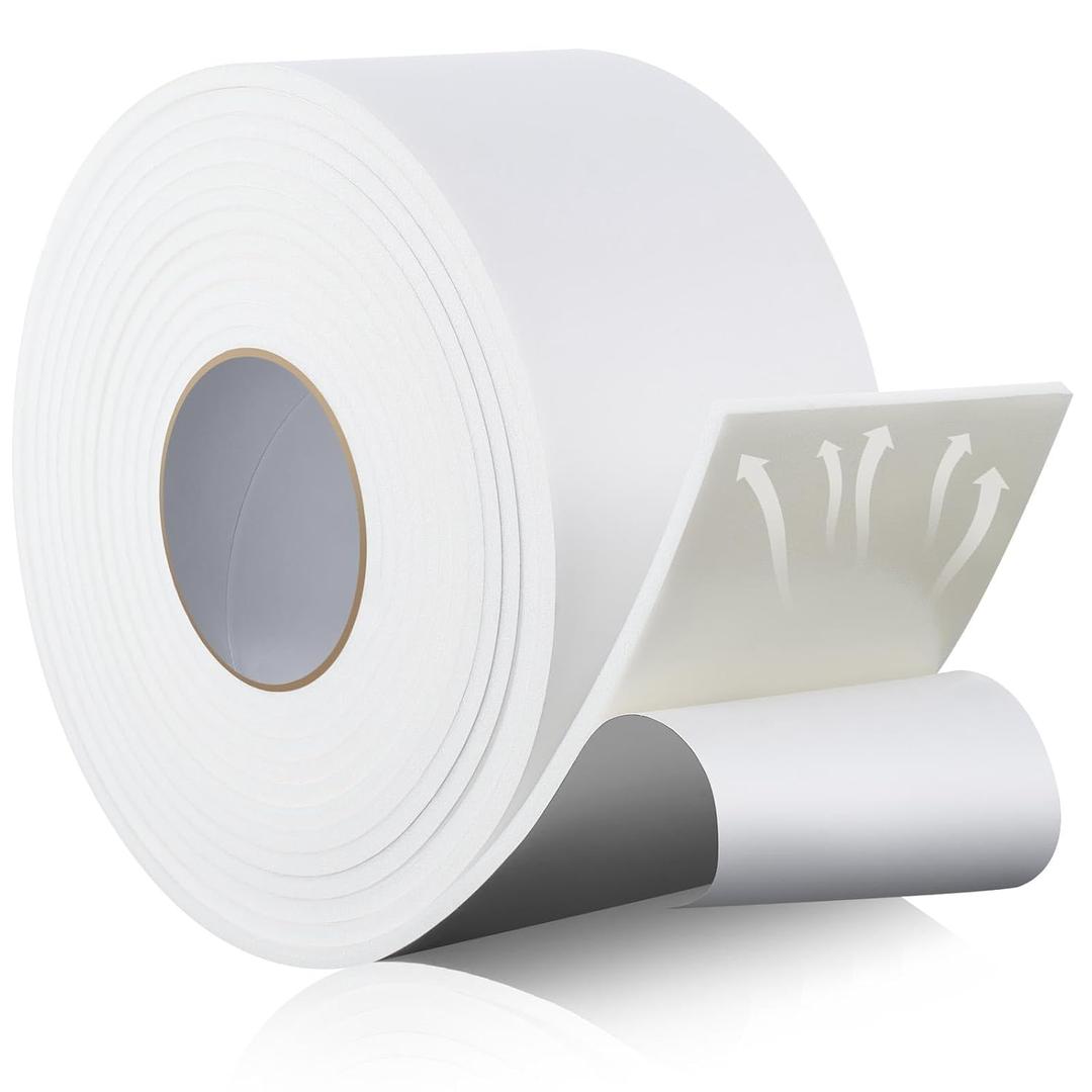 Buryeah 1/8" x 4" x 2.5 Yard Foam Adhesive Cast Padding Medical Foam with Adhesive Back for Sports Injured Areas, Ball of Foot Cushion, Blister Pads, Foot Pain, Splints and Pad (White)