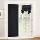 RYB HOME Blackout Door Curtain - Privacy Thermal Insulated Front/Tricia/Patio French Door Cover Room Darkening Window Curtains Tie up Shade, W30 x L80 inch, 1 Panel, Black (30"W x 80"L (Pack of 1))