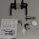 Matte Black Door Handle Heavy Duty, Keyed Alike Entry Door Lever, Door Knobs with Lock and Key, Square Door Lever for Bedroom, Bathroom and Front Door (1 Pack)