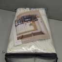 Beige White Pinch Pleated Linen Curtains 2 Panels 105 Inches Long for Living Room Bedroom Memory Shaped Semi Sheer Pleat Drapes with Hooks Rings Light Filtering Window Curtain 40x105